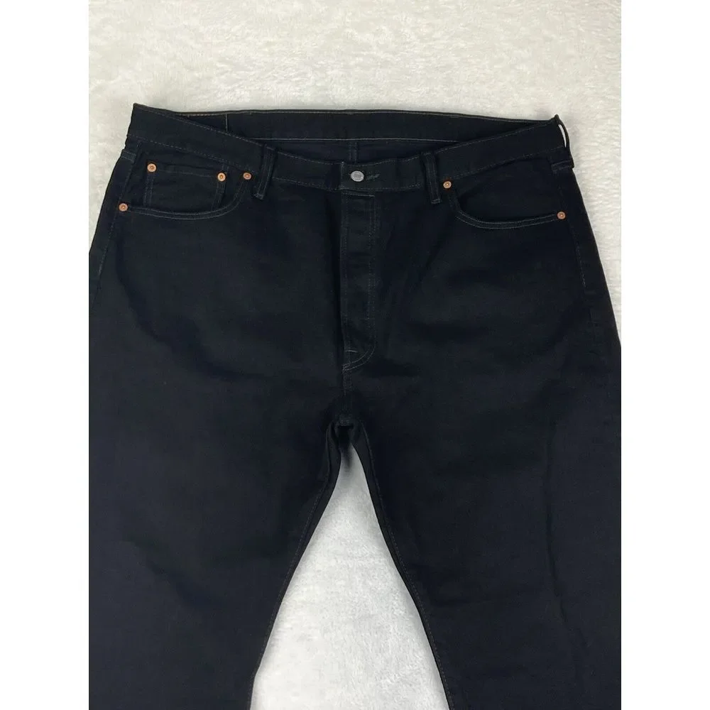 Levi's 501 Mens Jeans Black Button Fly High Rise Size‎ 42x32
